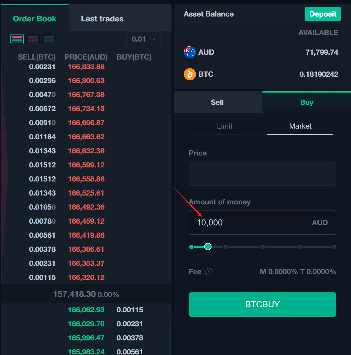 Enter amount on Web